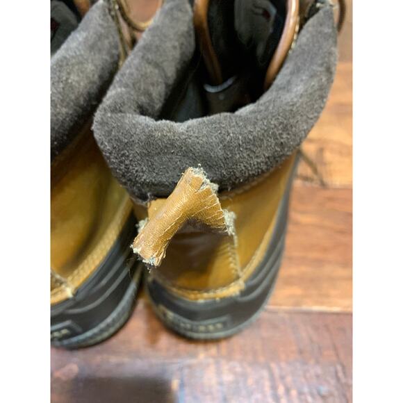 Tommy Hilfiger Two Tone Brown Leather & Rubber Charlie Laced Duck Boots Sz 11 - Picture 6 of 10